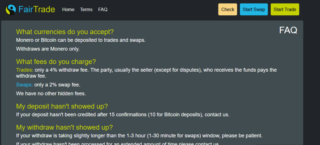 Fairtrade No KYC Exchange