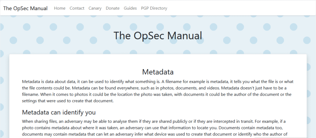 The Opsec manual